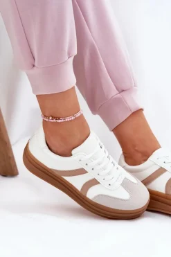 Damskie Evento Sneakersy Damskie Na Platformie Białe Tolianna