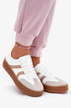 Damskie Evento Sneakersy Damskie Na Platformie Białe Tolianna