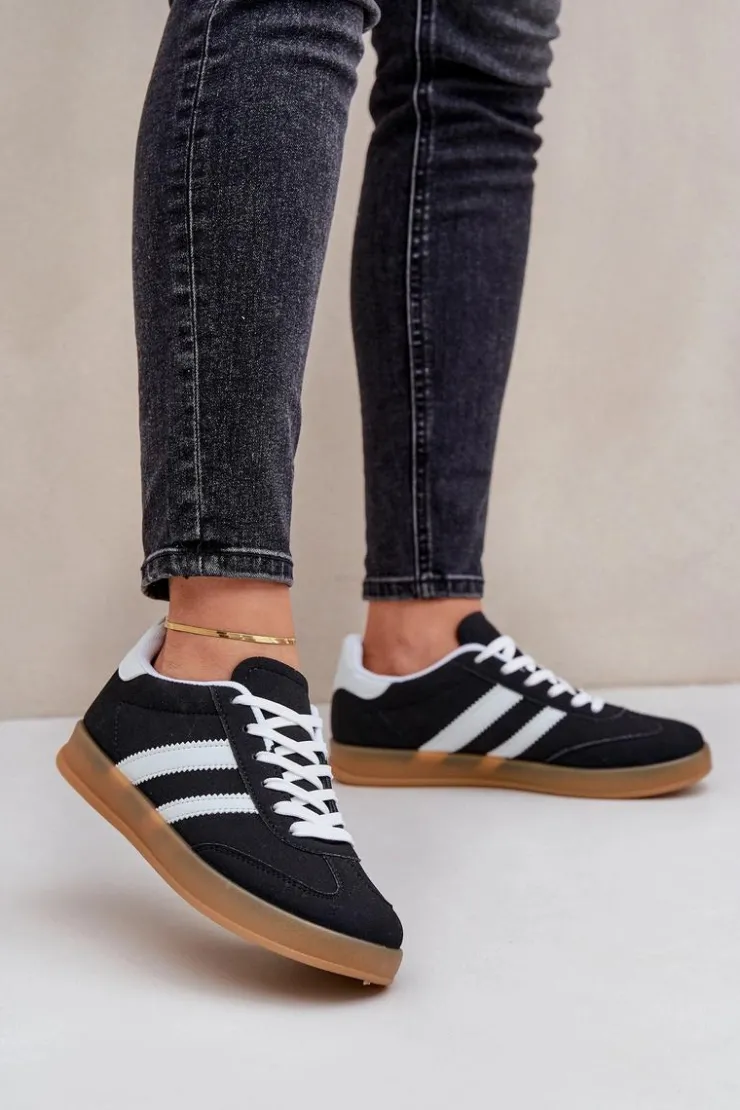 Online Boto Sneakersy Damskie Niskie Czarne Ennorwen