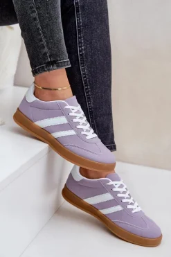 Damskie Boto Sneakersy Damskie Niskie Fioletowe Ennorwen