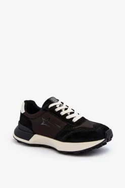 Big Star Shoes Buty Sportowe Big Star|Sneakersy Damskie*Sneakersy Damskie Skórzane Big Star NN274963 Czarne Czarny