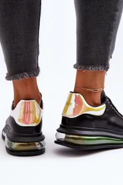 Online GOE Sneakersy Damskie Skórzane NN2N4030 Czarne Czarny