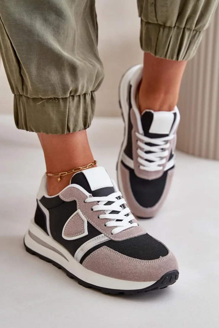 Boto Sneakersy Damskie*Sneakersy Damskie Z Brokatem Czarne Velaniela