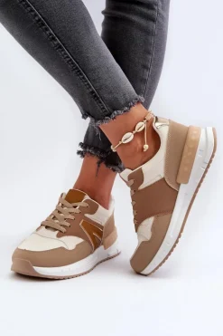 Boto Sneakersy Damskie*Sneakersy Damskie Z Eko Skóry Brązowe Vinelli Brązowy