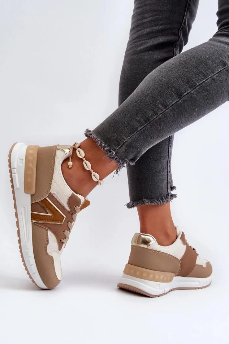 Boto Sneakersy Damskie*Sneakersy Damskie Z Eko Skóry Brązowe Vinelli Brązowy