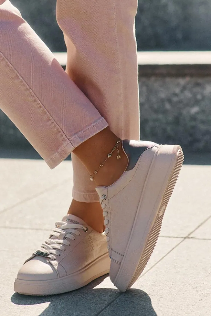 Damskie Big Star Shoes Sneakersy Damskie Z Eko Skóry Big Star RR274259 Beżowe