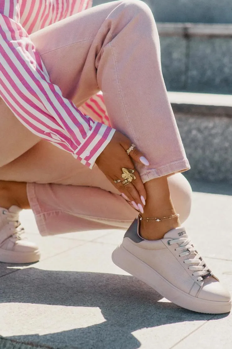 Damskie Big Star Shoes Sneakersy Damskie Z Eko Skóry Big Star RR274259 Beżowe