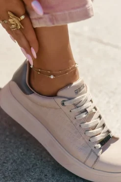 Damskie Big Star Shoes Sneakersy Damskie Z Eko Skóry Big Star RR274259 Beżowe