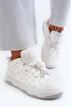 Boto Sneakersy Damskie*Sneakersy Damskie Z Eko Skóry Białe Berilla