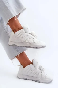 Boto Sneakersy Damskie*Sneakersy Damskie Z Eko Skóry Białe Berilla