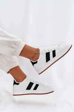 Evento Sneakersy Damskie*Sneakersy Damskie Z Eko Skóry Białe Arlenina