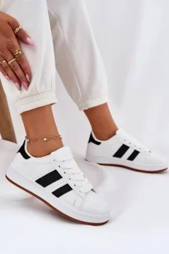 Evento Sneakersy Damskie*Sneakersy Damskie Z Eko Skóry Białe Arlenina