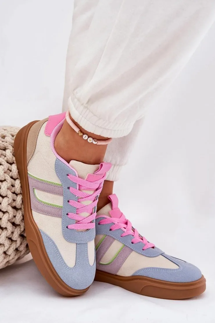 Hot Boto Sneakersy Damskie Z Eko Zamszu Multikolor Satylies