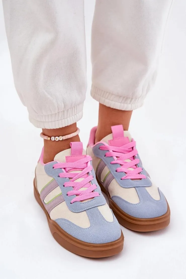 Hot Boto Sneakersy Damskie Z Eko Zamszu Multikolor Satylies