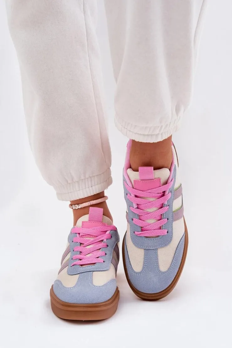 Hot Boto Sneakersy Damskie Z Eko Zamszu Multikolor Satylies