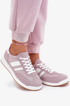 Damskie Boto Sneakersy Damskie Z Eko Zamszu Fioletowe Marinils