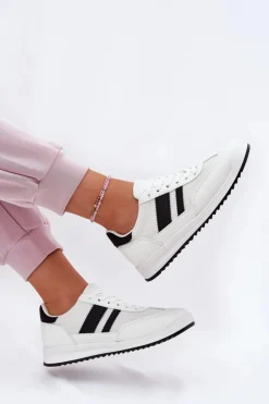 Clearance Boto Sneakersy Damskie Z Eko Zamszu Białe Marinils Biały