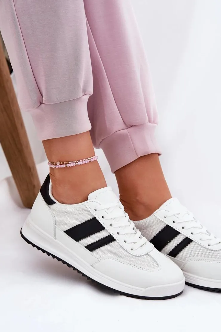 Clearance Boto Sneakersy Damskie Z Eko Zamszu Białe Marinils Biały