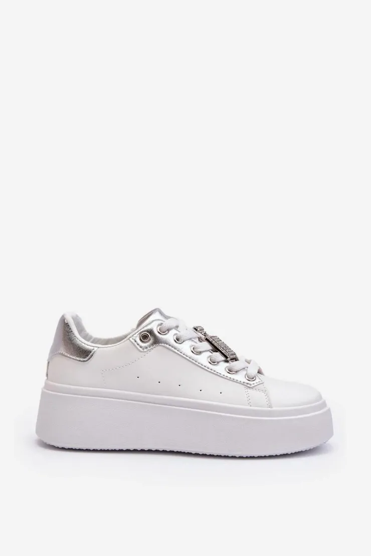 Online Boto Sneakersy Damskie Z Ozdobą Białe Celedria Biały