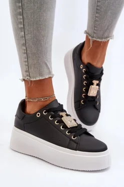 Boto Buty Sportowe Na Platformie|Sneakersy Damskie*Sneakersy Damskie Z Ozdobą Czarne Celedria