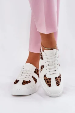 Boto Buty Sportowe Na Platformie|Sneakersy Damskie*Sneakersy Damskie Z Panterką Na Platformie Białe Nativira Biały