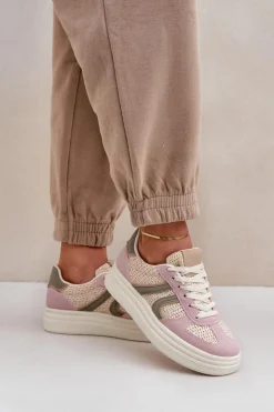 Damskie Boto Sneakersy Damskie Z Plecionką Na Platformie Multikolor Lesida