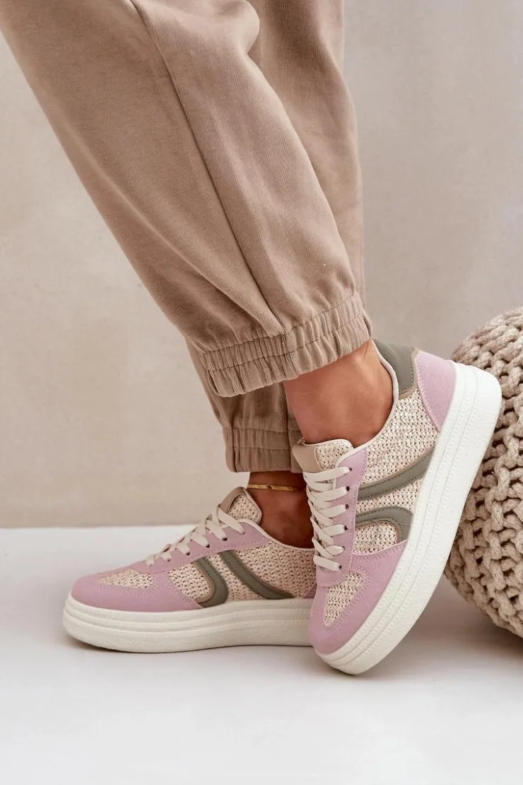 Damskie Boto Sneakersy Damskie Z Plecionką Na Platformie Multikolor Lesida