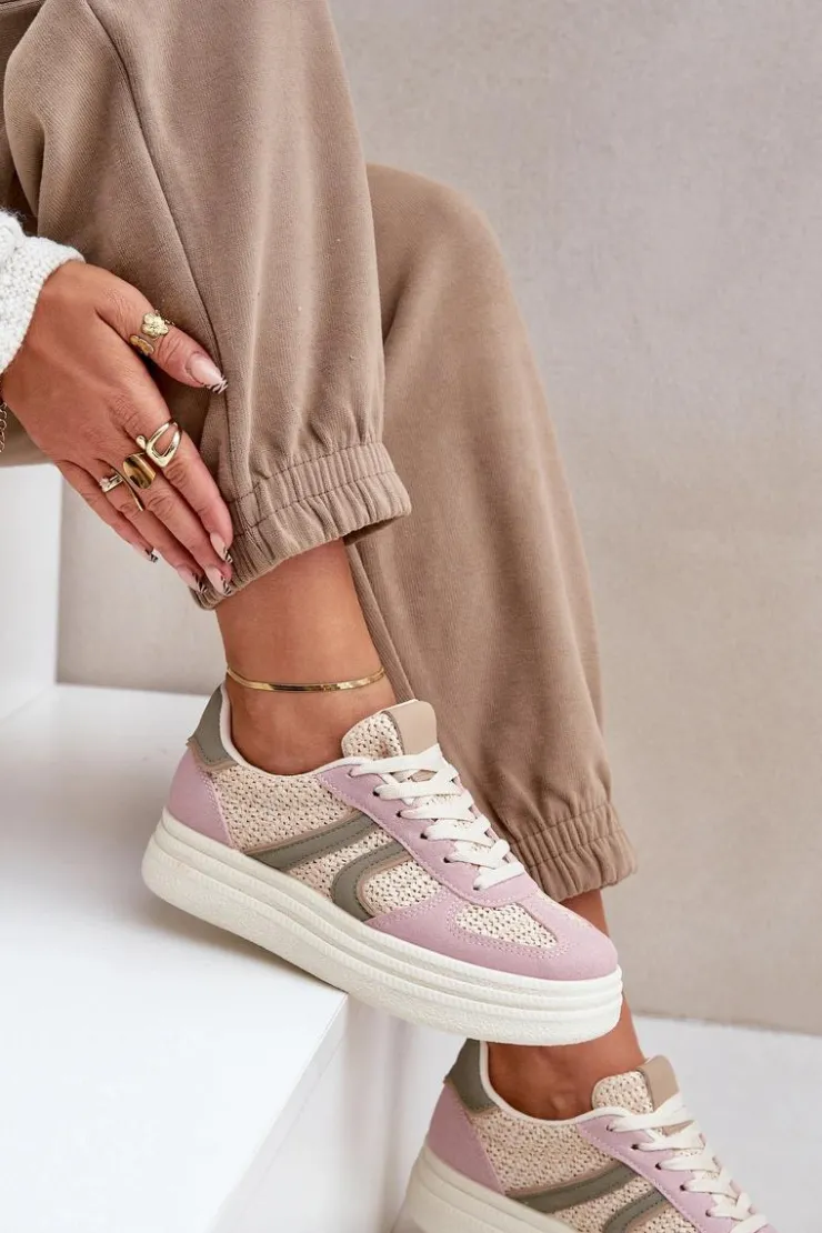 Damskie Boto Sneakersy Damskie Z Plecionką Na Platformie Multikolor Lesida