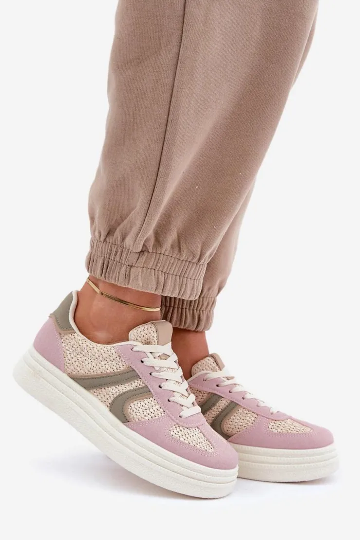 Damskie Boto Sneakersy Damskie Z Plecionką Na Platformie Multikolor Lesida