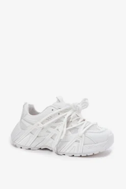Damskie Boto Sneakersy Damskie Z Podwójnym Sznurowaniem Białe Onivetta