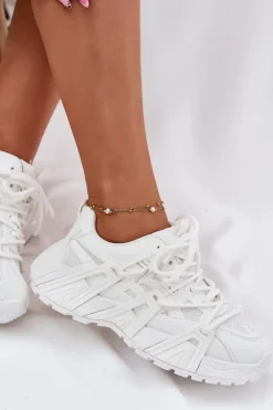 Damskie Boto Sneakersy Damskie Z Podwójnym Sznurowaniem Białe Onivetta