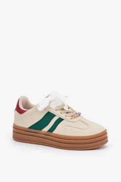 Damskie Boto Sneakersy Damskie Z Przypinkami Beżowe Jariana