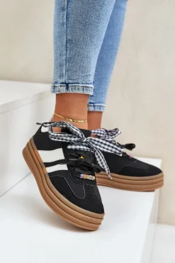 Clearance Boto Sneakersy Damskie Z Przypinkami Czarne Jariana