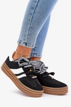 Clearance Boto Sneakersy Damskie Z Przypinkami Czarne Jariana