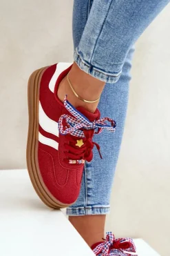 Boto Buty Sportowe Na Platformie|Sneakersy Damskie*Sneakersy Damskie Z Przypinkami Czerwone Jariana