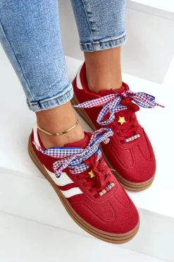 Boto Buty Sportowe Na Platformie|Sneakersy Damskie*Sneakersy Damskie Z Przypinkami Czerwone Jariana