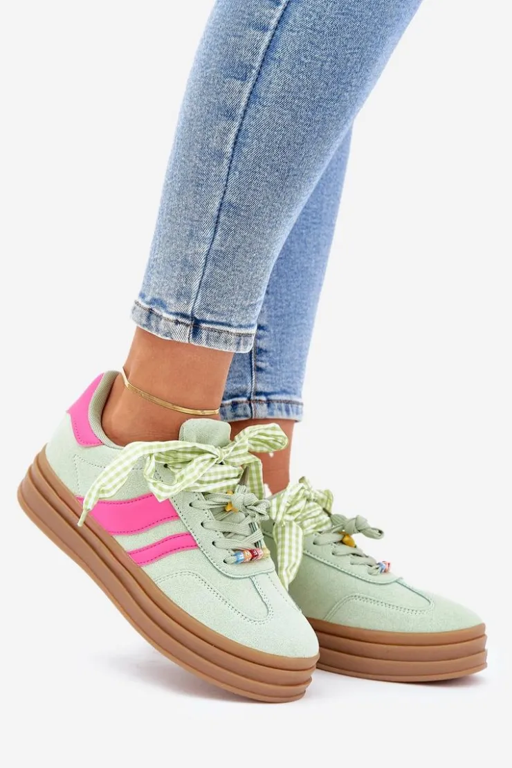 Damskie Boto Sneakersy Damskie Z Przypinkami Miętowe Jariana