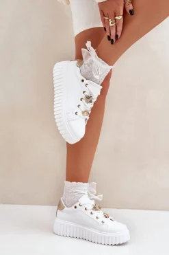 Sale Evento Sneakersy Damskie Z Przypinkami Białe Grelesi Biały