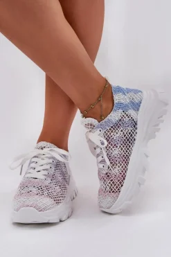 Boto Sneakersy Damskie*Sneakersy Damskie Z Szydełkową Cholewką Multikolor Jelhiris Wielokolorowy