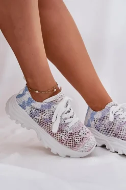 Boto Sneakersy Damskie*Sneakersy Damskie Z Szydełkową Cholewką Multikolor Jelhiris Wielokolorowy