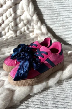 Boto Buty Sportowe Na Platformie|Sneakersy Damskie*Sneakersy Damskie Z Welurową Kokardą Fuksja Ashlyn Różowy