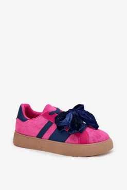 Boto Buty Sportowe Na Platformie|Sneakersy Damskie*Sneakersy Damskie Z Welurową Kokardą Fuksja Ashlyn Różowy