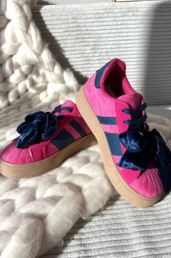 Boto Buty Sportowe Na Platformie|Sneakersy Damskie*Sneakersy Damskie Z Welurową Kokardą Fuksja Ashlyn Różowy