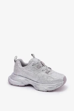 Online Boto Sneakersy Damskie Zdobione Cyrkoniami Srebrne Porrot