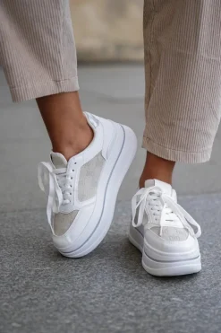 Online Boto Sneakersy Damskie Ze Wzorem Białe Fenarra Biały