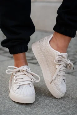 Online Boto Sneakersy Damskie Ze Zdobieniem Na Platformie Beżowe Eanneth Beżowy