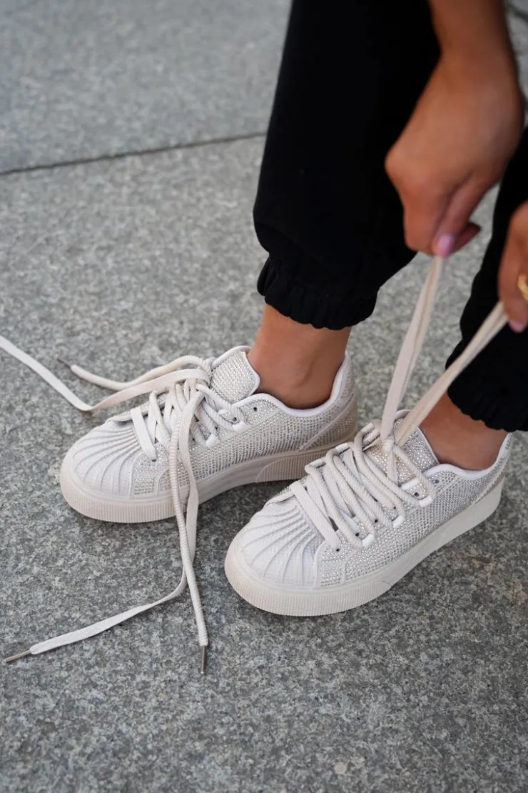 Online Boto Sneakersy Damskie Ze Zdobieniem Na Platformie Beżowe Eanneth Beżowy