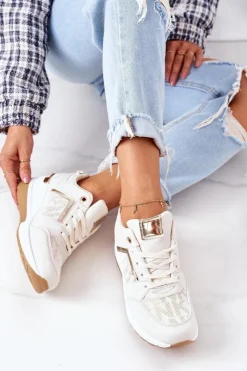 Boto Sneakersy Damskie*Sneakersy Na Koturnie Beżowe Weekend