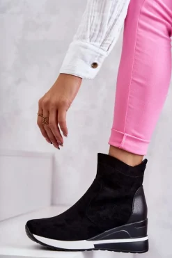 Buty damskie Vinceza Sneakersy Damskie*Sneakersy Na Koturnie Czarne Rita