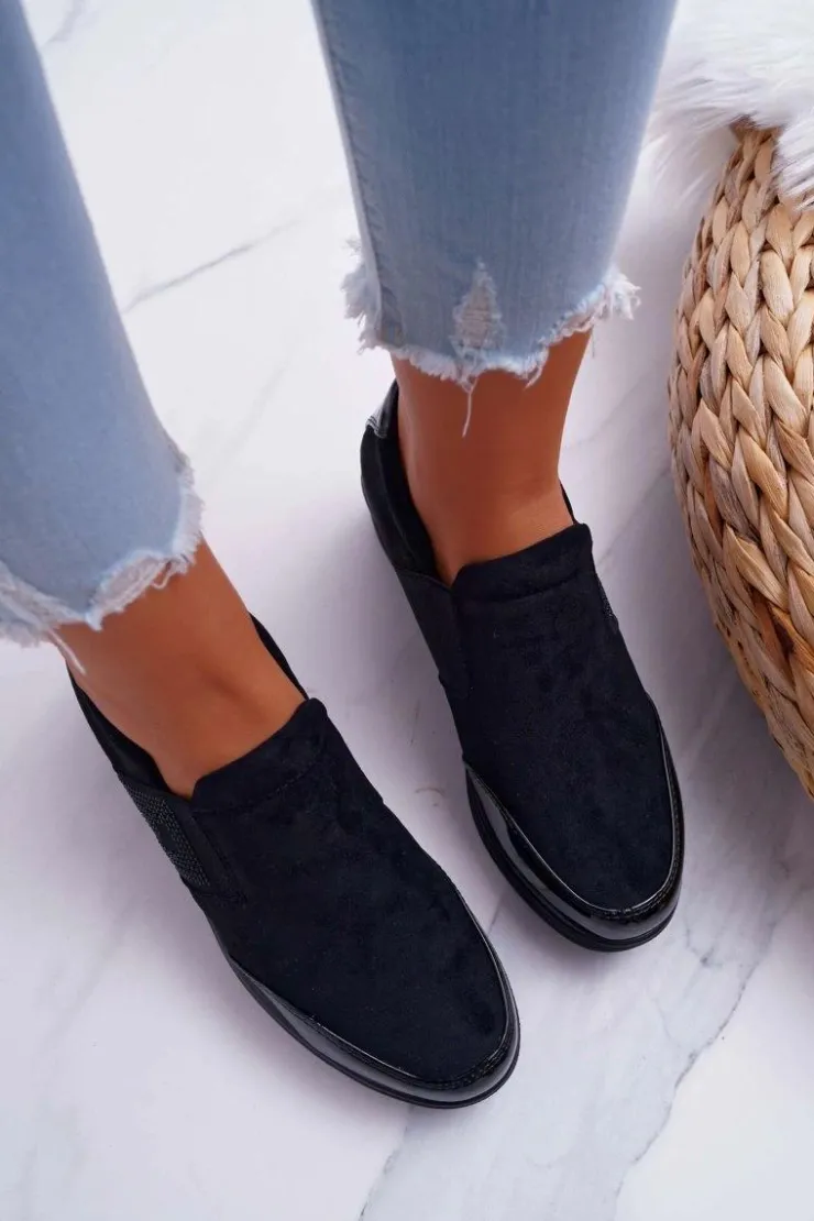 Buty Sergio Leone Sneakersy Damskie*Sneakersy Na Koturnie Sergio Leone PB225 Czarne